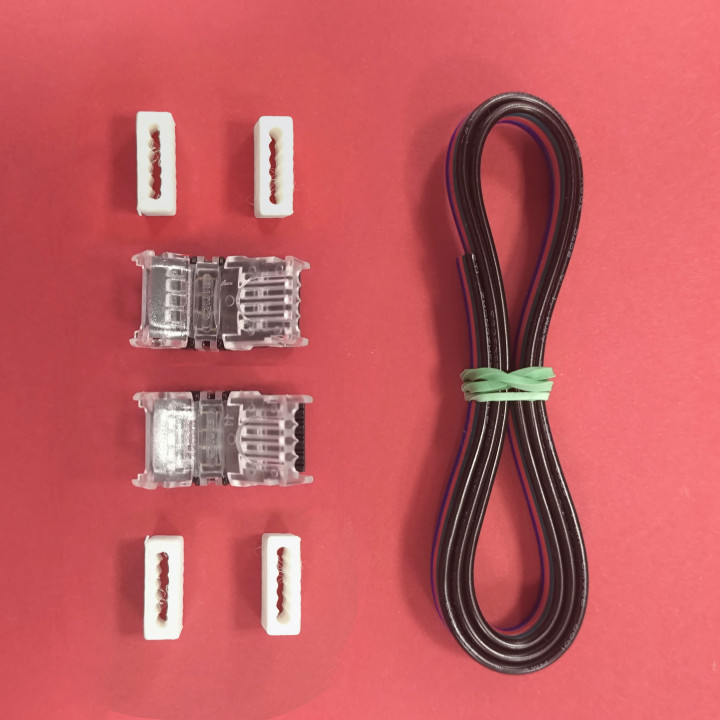 Pack cable y conector tira led SMD 4 pines DOBLE | Canarlight