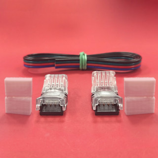 Pack cable y conector tira led SMD 4 pines DOBLE | Canarlight