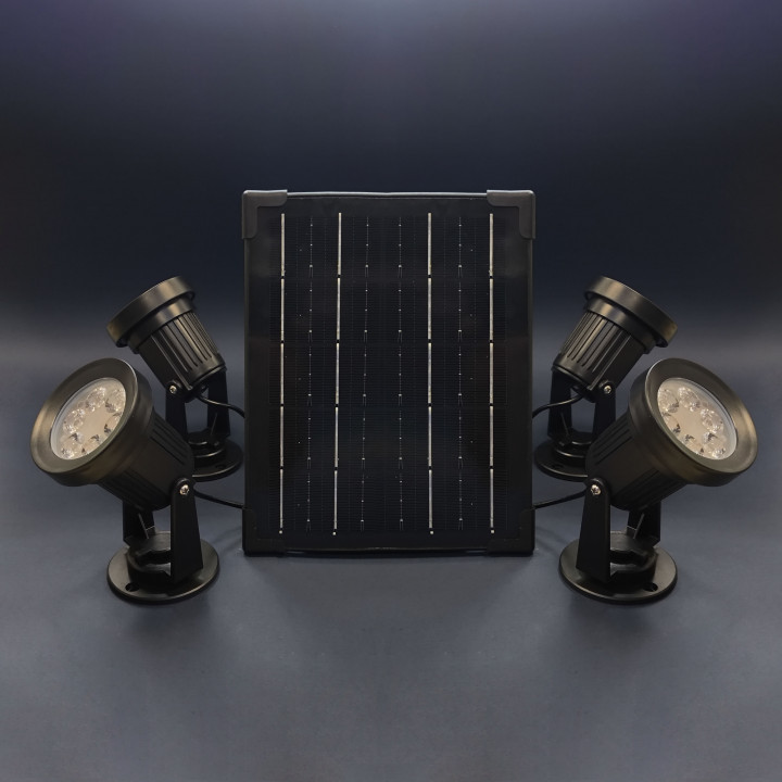 Solar Panel with 4 LED Floodlights for Outdoor Use | Canarlight