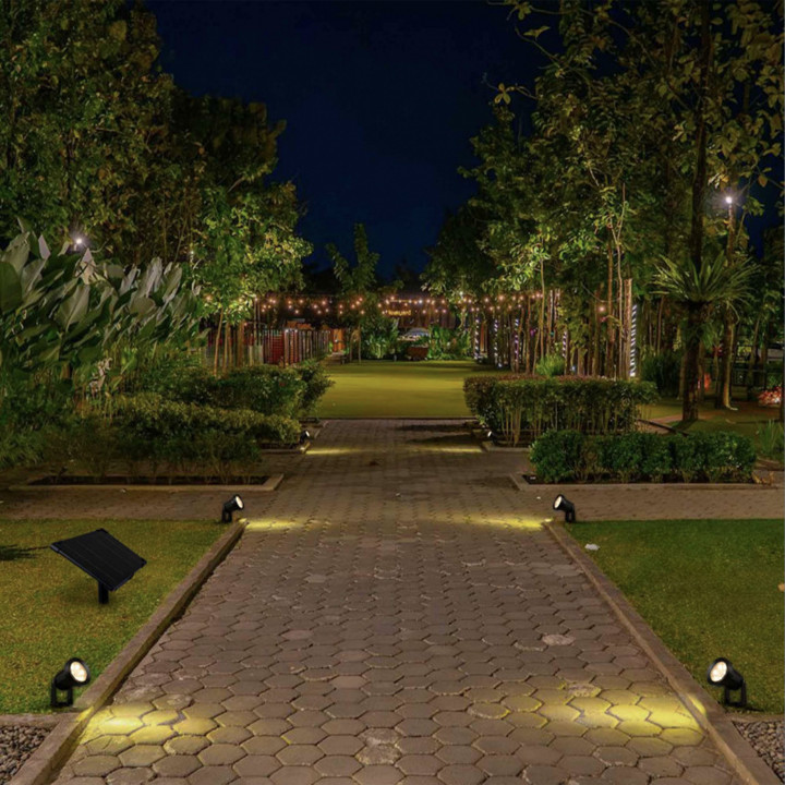Solar Panel with 4 LED Floodlights for Outdoor Use | Canarlight