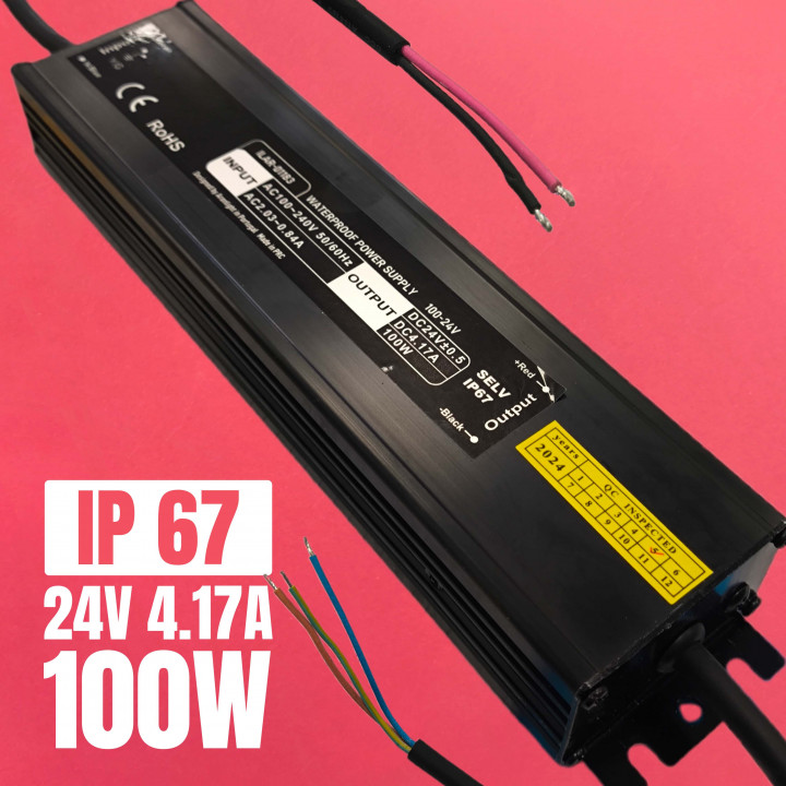 LED Strip Power Supply 100W 24V IP67 | Canarlight
