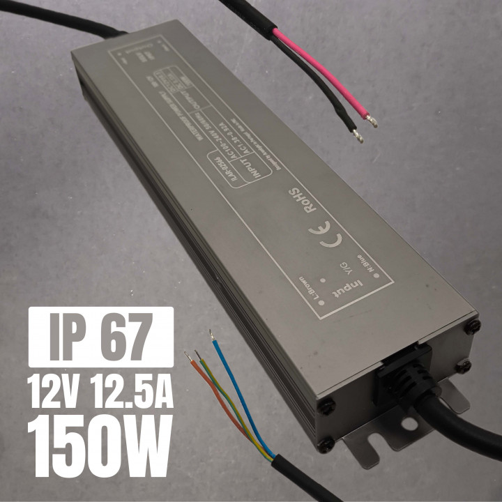 Fuente de Alimentación para Tiras LED 150W 12V IP67 | Canarlight