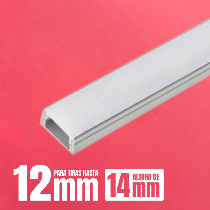 Perfil de superficie para tira LED de hasta 12mm (14mm) | Canarlight