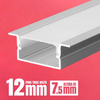 Perfil empotrable para tira LED de hasta 12mm (7.5mm) | Canarlight