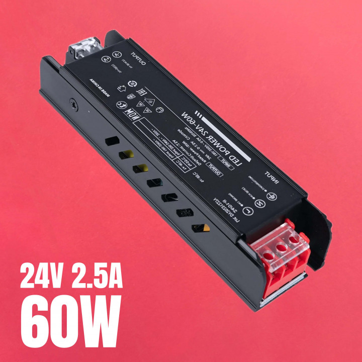 SLIM Power Supply for LED Strips 60W 24V IP20 | Canarlight
