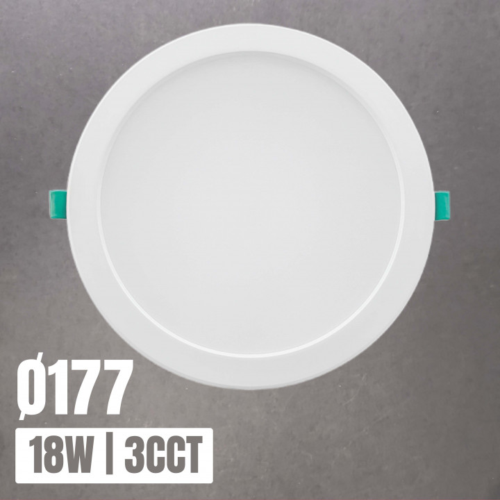 Downlight LED BACKLIT redondo empotrable 18W 3CCT Ø177mm | Canarlight