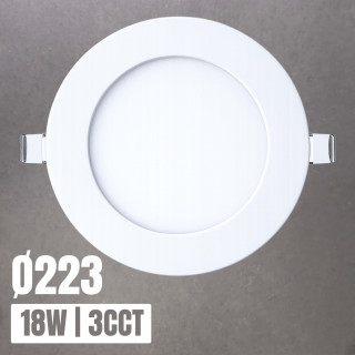 Downlights LED redondo empotrable 18W 3CCT Ø223mm | Canarlight