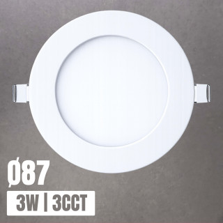 Recessed Round LED Downlights 3W 3CCT Ø87mm | Canarlight