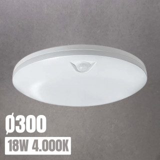 Plafón LED circular de superficie con sensor PIR 18W IP54  | Canarlight