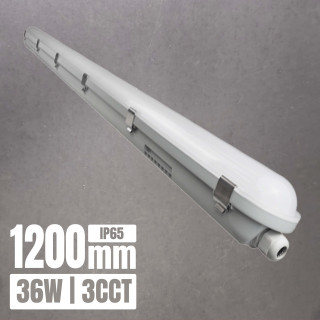 Pantalla LED estanca TITAN 36W 3CCT IP65 IK08 1200mm | Canarlight