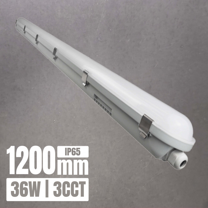 Pantalla LED estanca TITAN 36W 3CCT IP65 IK08 1200mm | Canarlight
