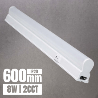 Regleta LED T5 PRO 8W 2CCT 600mm IP20 | Canarlight