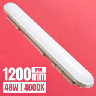 Pantalla LED estanca NEXOR 48W 4000K 1500mm IP65 IK06 | Canarlight