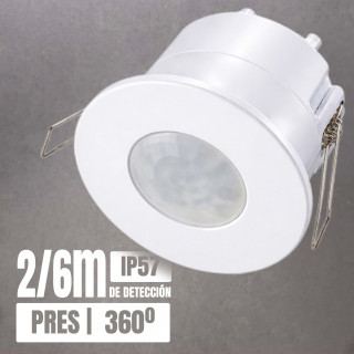 Sensor de presencia PIR ST41R 360° empotrar techo IP54 | Canarlight