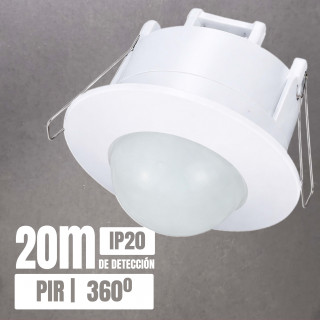 Sensor PIR ST42C 360° empotrar techo IP20 20m | Canarlight