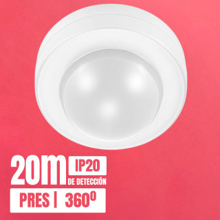 Sensor de presencia AR46X 360° superficie blanco IP20 20m | Canarlight