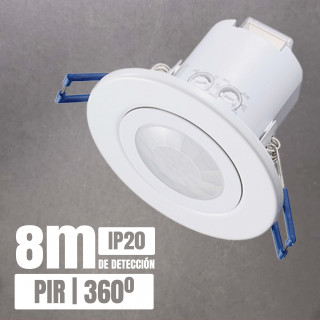 Sensor PIR ST40C 360° empotrar techo IP20 8m | Canarlight