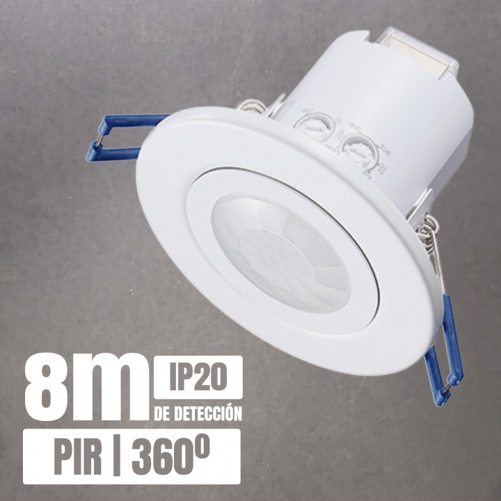 Sensor PIR ST40C 360° empotrar techo IP20 8m | Canarlight