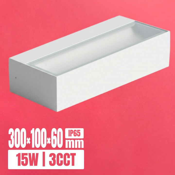 CANNA PRO LED wall light 15W 3CCT IP65 white | Canarlight