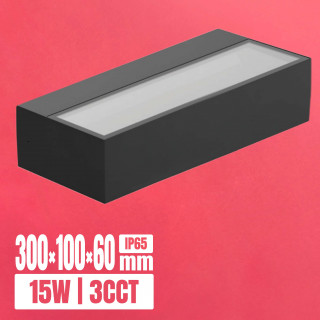 Aplique LED CANNA PRO 15W 3CCT IP65 negro | Canarlight